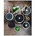 Nordic Set Di Pentole Induzione 9-piece Antiaderente Casseruoli, Padelle Design Vintage Verde - Foto miniatura 3