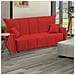 Divano Letto Allyson, Divano A 3 Posti, 100% Made In Italy, Sofà Soggiorno Con Apertura A Carrello, In Tessuto Imbottito, Con Braccioli Standard, Cm 190x90h85, Rosso - Foto miniatura 1