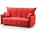 Divano Letto Allyson, Divano A 3 Posti, 100% Made In Italy, Sofà Soggiorno Con Apertura A Carrello, In Tessuto Imbottito, Con Braccioli Standard, Cm 190x90h85, Rosso - Foto miniatura 2