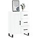 Credenza 69,5x34x90 Cm In Legno Multistrato Bianco Lucido - Foto miniatura 3