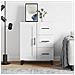 Credenza 69,5x34x90 Cm In Legno Multistrato Bianco Lucido - Foto miniatura 1