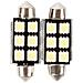 Lampadina Siluro Auto C5w 3 Led 2 Pezzi 12v Sv8,5 Tecnologia Can Bus Led Power - Foto miniatura 2