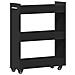 Mobile Con Ruote Nero 60x22x79 Cm In Legno Multistrato - Foto miniatura 2