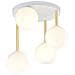 Lampada A Soffitto Dolce - Bianco, Oro - Acciaio Verniciato A Polvere, Vetro - 40x40x47 Cm - Foto miniatura 1