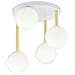 Lampada A Soffitto Dolce - Bianco, Oro - Acciaio Verniciato A Polvere, Vetro - 40x40x47 Cm - Foto miniatura 2