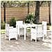 Set da pranzo da giardino 5 pezzi con cuscini Bianco Polyrattan - Foto miniatura 2