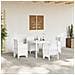 Set da pranzo da giardino 5 pezzi con cuscini Bianco Polyrattan - Foto miniatura 3