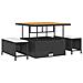 Set di divani da giardino 12 pezzi con cuscini in rattan polietilene nero Acacia, Set da pranzo da giardino 3 pezzi con cuscini in rattan polietilene nero Acacia, Divano da giardino 2 posti con cuscini in rattan polietilene nero - Foto miniatura 4