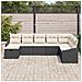 Set di divani da giardino a 8 pezzi con cuscini in rattan sintetico nero - Foto miniatura 3