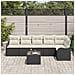 Set Divano da Giardino da 6 Pezzi con Cuscini Polyrattan Marrone, Divano da Giardino da 2 Posti con Storage e Cuscini Polyrattan Nero - Foto miniatura 3