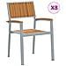 Sedie da Giardino Impilabili 8 pcs Acciaio Grigio e Legno Massello di Acacia - Foto miniatura 1