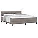 Letto con rete a molle e materasso taupe 180x200 cm Tessuto - Foto miniatura 1