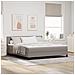 Letto con rete a molle e materasso taupe 180x200 cm Tessuto - Foto miniatura 2