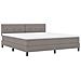 Letto con rete a molle e materasso taupe 180x200 cm Tessuto - Foto miniatura 3