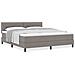 Letto con rete a molle e materasso taupe 180x200 cm Tessuto - Foto miniatura 4