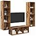 Set di mobili TV 3 pcs Legno vecchio 37 x 37 x 142.5 cm - Foto miniatura 3