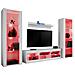 Komodee, Set di mobili porta TV Tivoli Grande RTV, Bianco, LED RGB, Larghezza 250 cm x Altezza 159 cm x Profondità 35 cm, Per soggiorno, Camera da letto - Foto miniatura 1