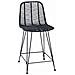 Sedia da Bar 2 pcs Nero 44,5 x 54,5 x 97,5 cm Rattan e Ferro - Foto miniatura 4