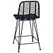 Sedia da Bar 2 pcs Nero 44,5 x 54,5 x 97,5 cm Rattan e Ferro - Foto miniatura 7