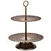 Piatti Con Supporto In Metallo Dorato 35x35x48,5h - Foto miniatura 1