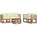 Set di divani da esterno con cuscino 6 pcs Naturale e Crema - Foto miniatura 1