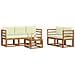 Set di divani da esterno con cuscino 6 pcs Naturale e Crema - Foto miniatura 3