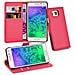 Custodia Compatibile Con Samsung Galaxy Alpha In Rosso Carminio - Coperchio Protettiva Con Chiusura Magnetica, Funzione Stand E Tasca Per Le Carte - Foto miniatura 6
