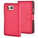 Custodia Compatibile Con Samsung Galaxy Alpha In Rosso Carminio - Coperchio Protettiva Con Chiusura Magnetica, Funzione Stand E Tasca Per Le Carte - Foto miniatura 4