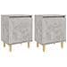 Comodini Gambe in Legno Massello 2pz Grigio Cemento 40x30x50 cm - Foto miniatura 2