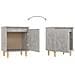 Comodini Gambe in Legno Massello 2pz Grigio Cemento 40x30x50 cm - Foto miniatura 5