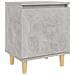 Comodini Gambe in Legno Massello 2pz Grigio Cemento 40x30x50 cm - Foto miniatura 6