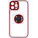 Cover Iphone 14 Pro Bimateria Anello Metallico Supporto Rossa - Foto miniatura 1