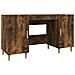 Scrivania Rovere Fumo 140x50x75 Cm In Legno Multistrato - Foto miniatura 2