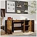 Scrivania Rovere Fumo 140x50x75 Cm In Legno Multistrato - Foto miniatura 3