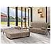 Divano Letto Allegra, Divano A 3 Posti, 100% Made In Italy, Sofà Soggiorno Con Apertura A Carrello, In Tessuto Imbottito, Con Cuscini Inclusi, Cm 165x90h85, Tortora - Foto miniatura 1