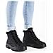 Black Casual Closed Ladies Mid Height Boots Stivaletti Pelle Sintetica Scarpe Donna Nero Eu 38, Z7411-00 - Foto miniatura 2