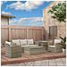 Set Mobili da Giardino 6 Pezzi in Rattan con Divani, Poltrone e Tavoli Contenitore, Beige - Foto miniatura 6