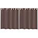 Tende In Voile Con Occhielli 2 Pz Marrone 140x140 Cm - Foto miniatura 2