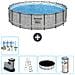 Piscina Fuori Terra - In Giro - 549x122 Cm - Grigio - Include Accessori Coordinati Cb29 - Foto miniatura 1