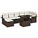 Set di Divani da Giardino a 8 Pezzi con Cuscini Marrone Polyrattan - Foto miniatura 1