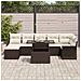 Set di Divani da Giardino a 8 Pezzi con Cuscini Marrone Polyrattan - Foto miniatura 3
