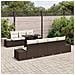 Set Divano da Giardino 8 Pezzi con Cuscini Marrone Poly Rattan - Foto miniatura 3