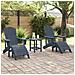 Set di Lounge da Giardino  3 Pezzi Blu Navi HDPE, Sedia Adirondack  con Poggiapiedi Blu Navi HDPE, Tavolino Laterale  Blu Navi 38x38x46 cm HDPE - Foto miniatura 4