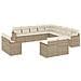 Set Divano da Giardino 13 pz con Cuscini Beige in Polyrattan - Foto miniatura 1