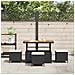 Set da Pranzo da Giardino in 4 Pezzi con Cuscini Rattan Polirizzato Nero Acacia - Foto miniatura 4