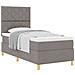 Letto con Rete a Molle e Materasso Tortora 100x200 cm Tessuto - Foto miniatura 1