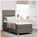 Letto con Rete a Molle e Materasso Tortora 100x200 cm Tessuto - Foto miniatura 2