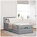 Pouf Letto con Materasso Grigio Chiaro 100x200 cm in Tessuto - Foto miniatura 4