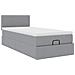 Pouf Letto con Materasso Grigio Chiaro 100x200 cm in Tessuto - Foto miniatura 7