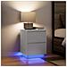 Comodini con Luci a LED 2 pz Bianco 38x34x50 cm - Foto miniatura 2